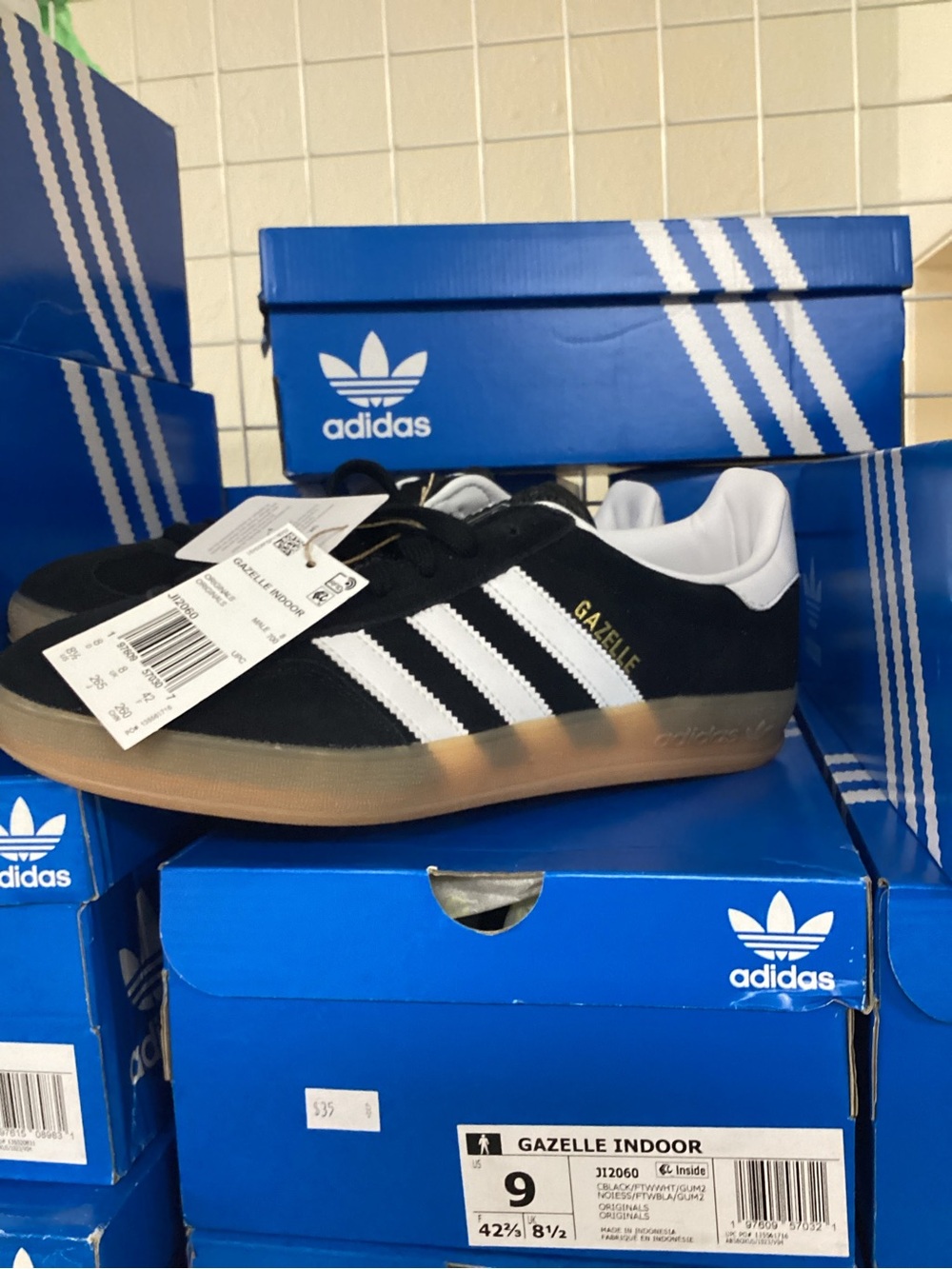 adidas Gazelle Indoor Sneakers - Black/White/Gum